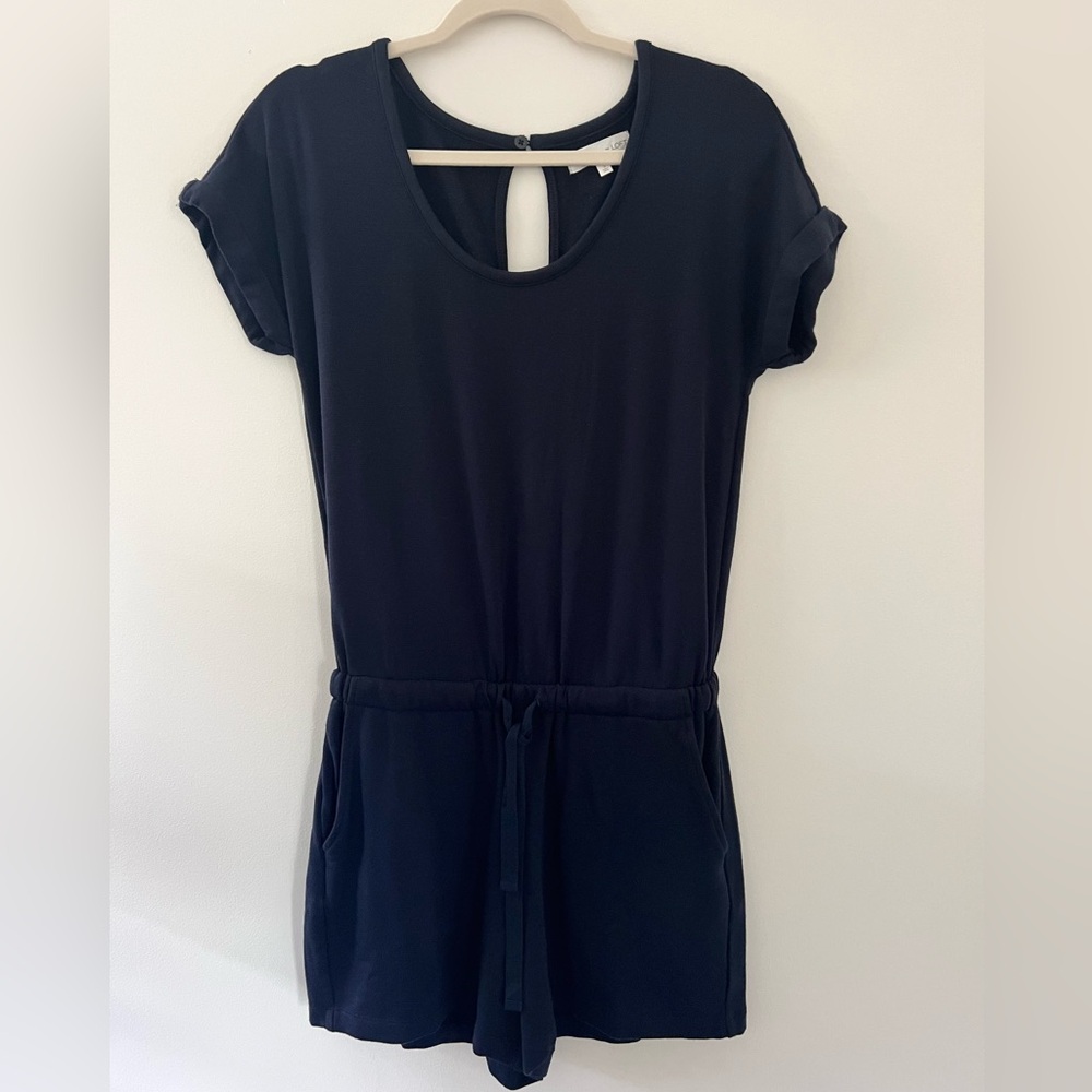 Women's Navy Short-Sleeve Romper